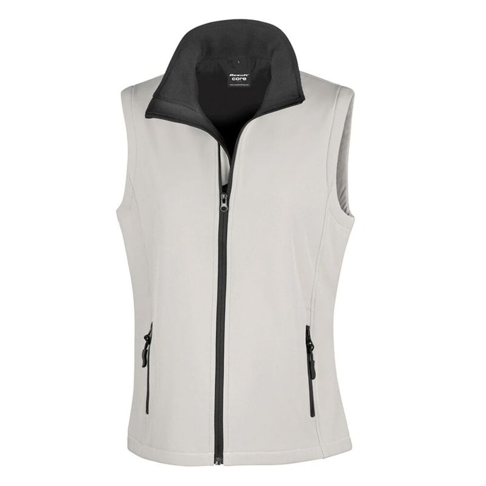 Result Womens/Ladies Softshell Body Warmer / White/Black